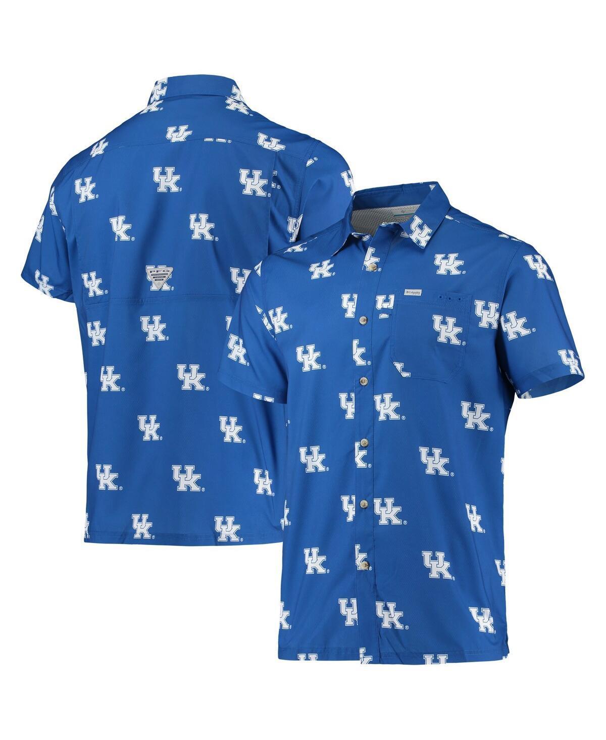 Mens Columbia Royal Kentucky Wildcats Super Slack Tide Omni-Shade Button-Up Shirt Product Image