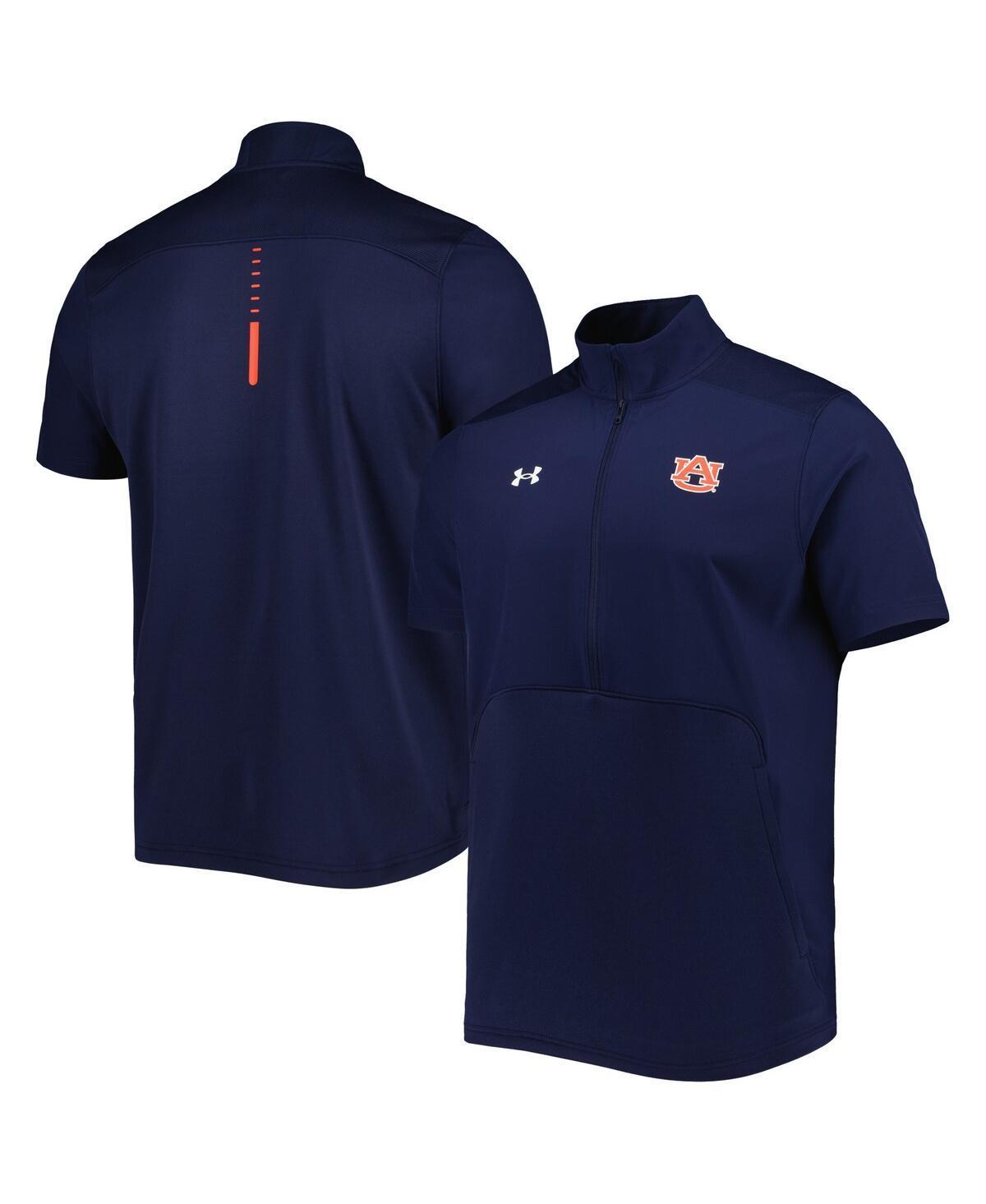 Men's Under Armour Navy Auburn Tigers Motivate 2.0 Half-Zip Jacket, Size: Medium, Blue Product Image