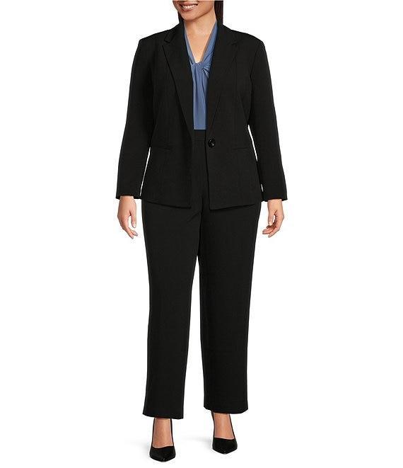 Kasper Plus Size Stretch Crepe Elastic Back Trouser Pants Product Image