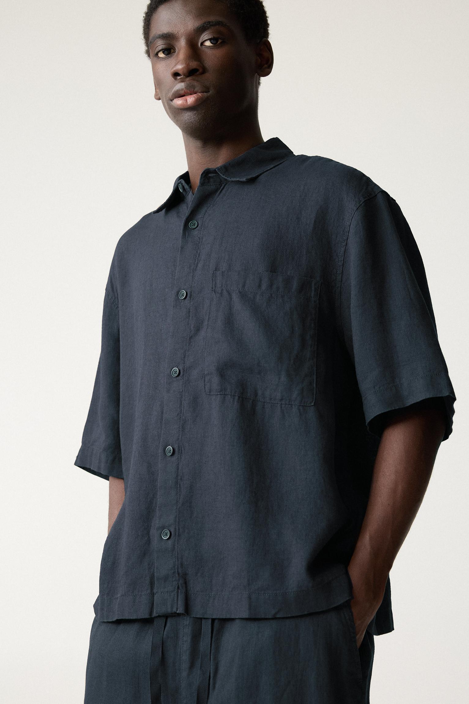100% linen boxy shirt Product Image