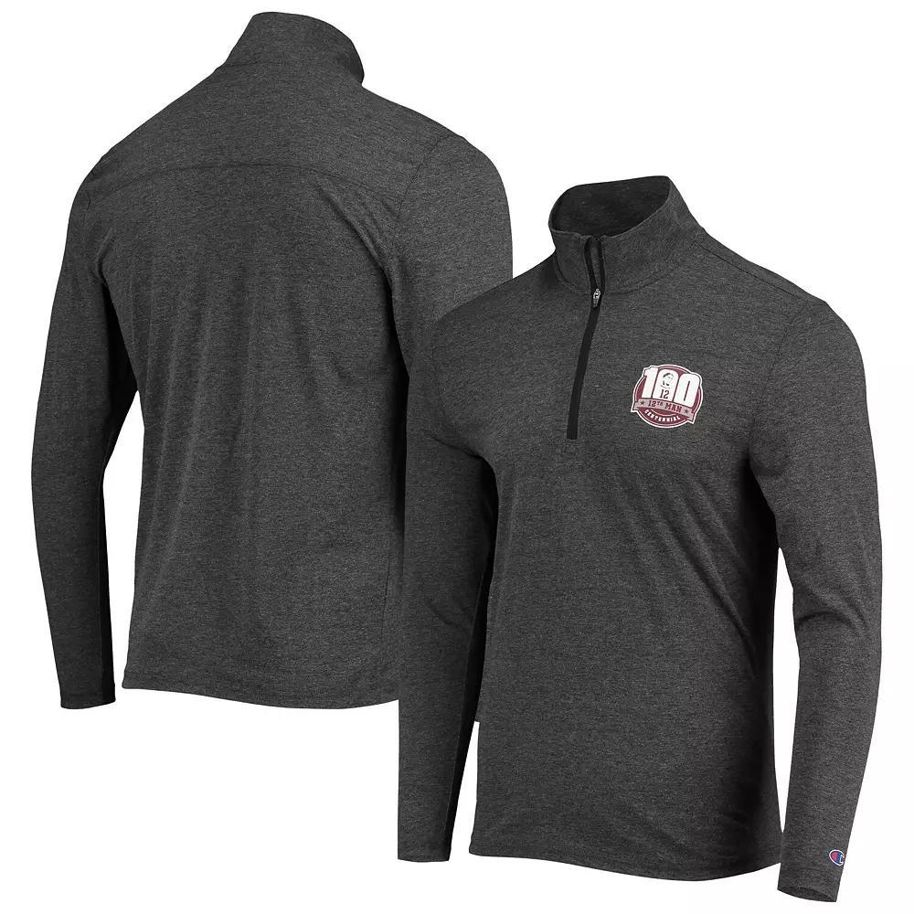 Men's Champion Heathered Black Texas A&M Aggies 12th Man Centennial Field Day Quarter-Zip Jacket, Size: Large, Charco Product Image