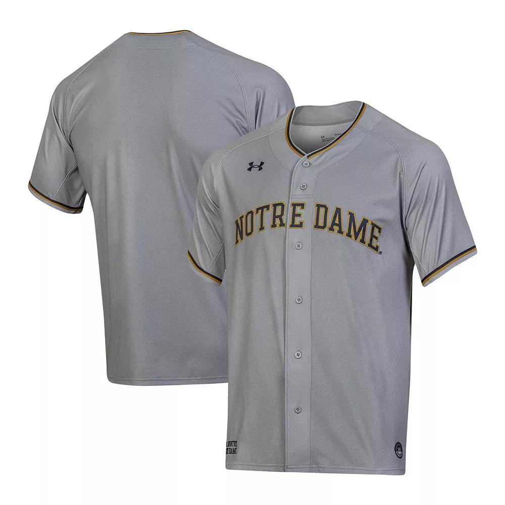 Men's Under Armour Gray Notre Dame Fighting Irish Replica Baseball Jersey, Size: Small, Grey Product Image