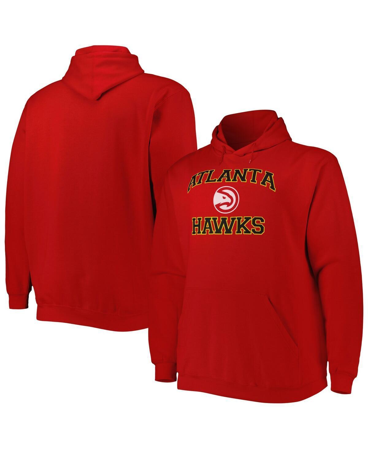 Men's Red Atlanta Hawks Big & Tall Heart & Soul Pullover Hoodie, Size: XLT Product Image