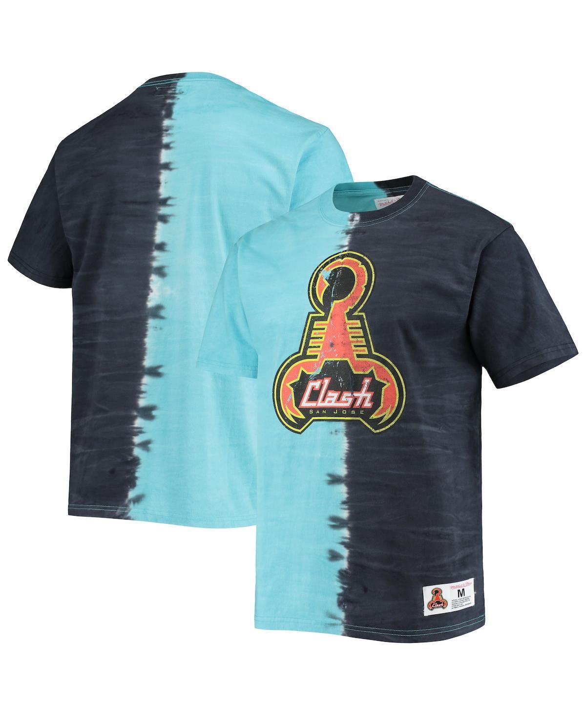 Mens Mitchell & Ness Blue San Jose Clash Vertical Tie-Dye Top Product Image