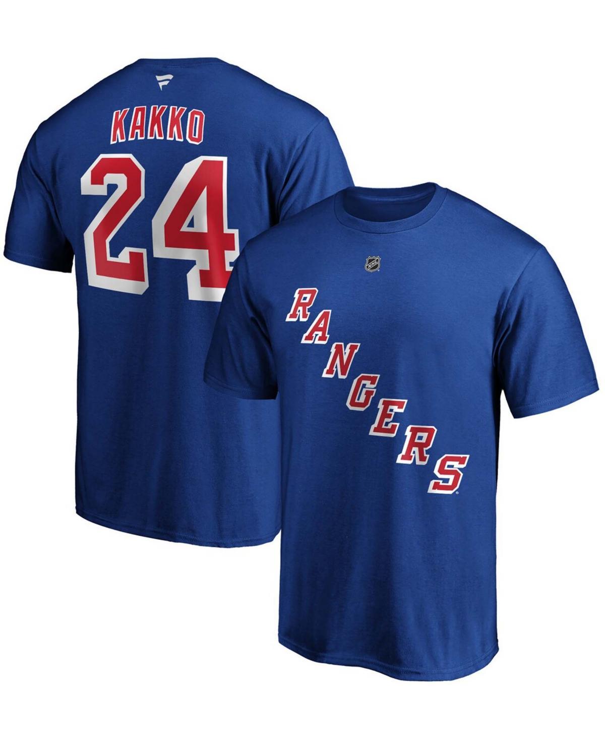 Men's Fanatics Branded Kaapo Kakko Blue New York Rangers Player Authentic Stack Name & Number T-Shirt, Size: 2XL, Ran Blue Product Image