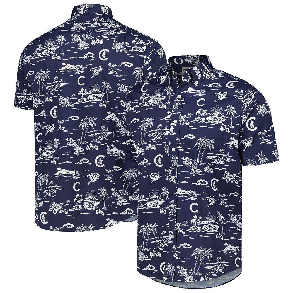Men's Reyn Spooner Navy Chicago Cubs Kekai Button-Down Shirt,  Product Image