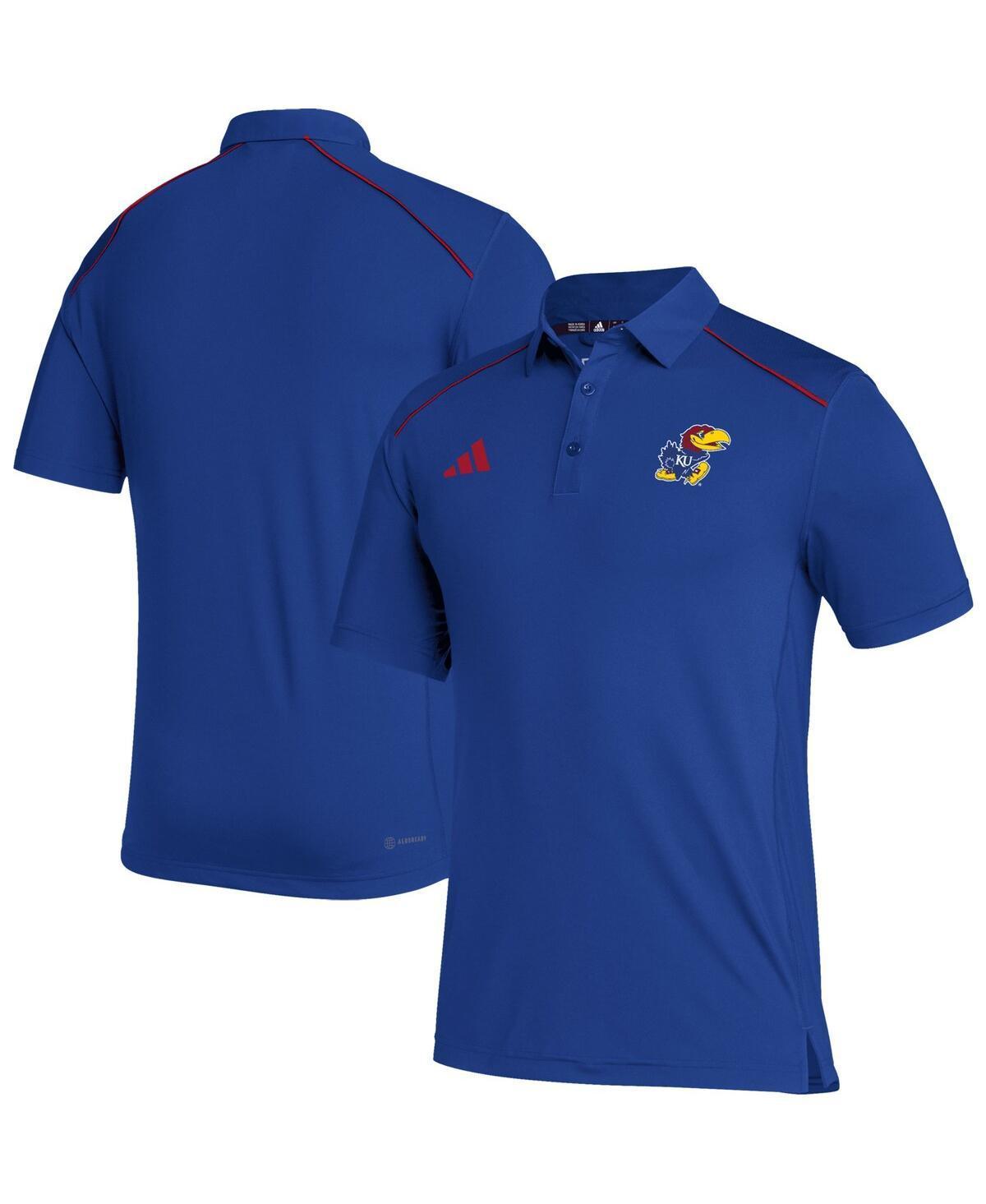 Mens adidas Royal Kansas Jayhawks Coaches AEROREADY Polo Product Image