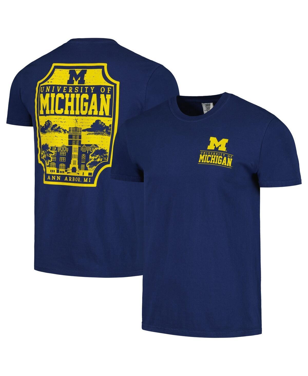 Mens Michigan Wolverines Campus Badge Comfort Colors T-Shirt Blue Product Image