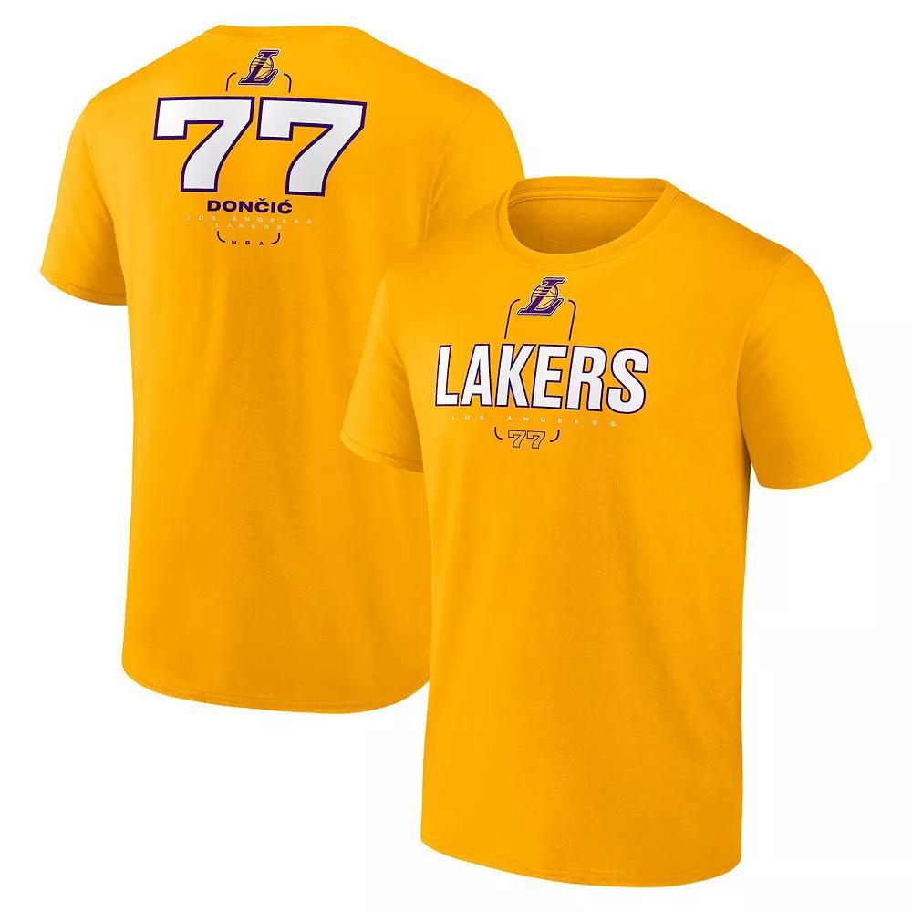 Men's Fanatics Luka Don i Gold Los Angeles Lakers Behind The Back Name & Number T-Shirt,  Product Image