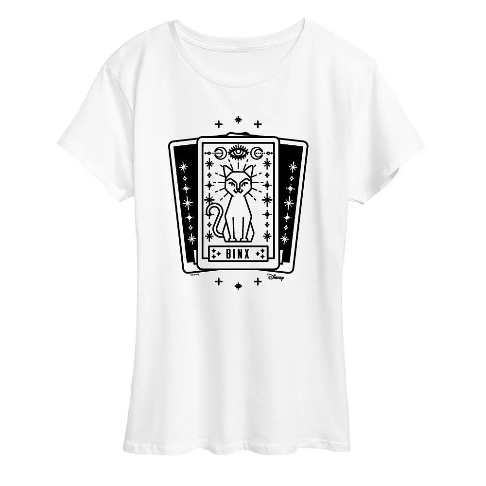 Disney's Hocus Pocus Women's Binx Tarot Card Graphic Tee, Size: XL, White Product Image