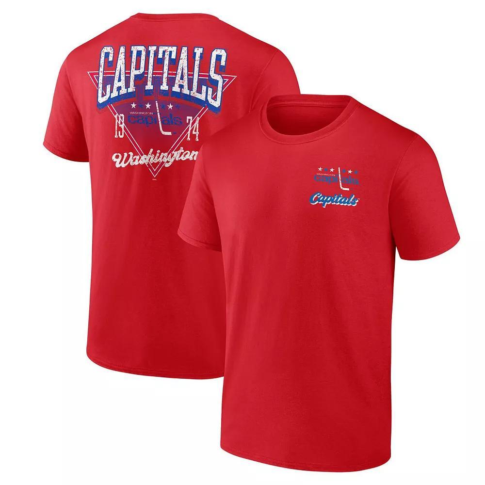 Men's Logo Athletic Red Washington Capitals Never Over T-Shirt, Size: Large Product Image