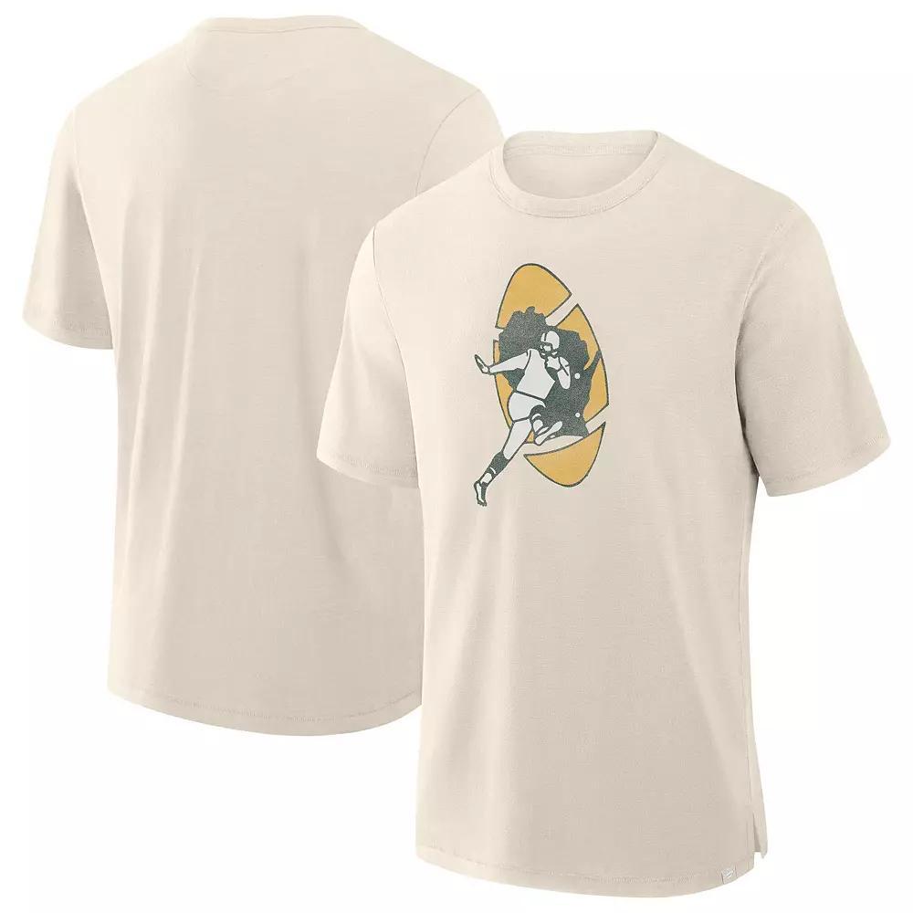 Men's Fanatics  Cream Green Bay Packers Slub T-Shirt, Size: Medium, Beige Product Image