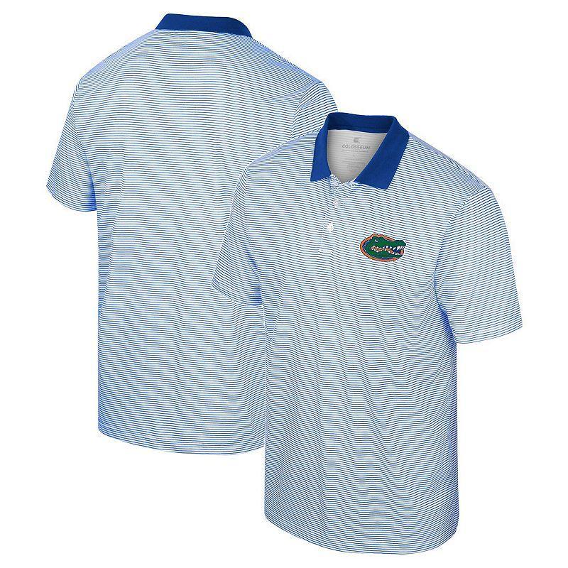 Men's Colosseum White/Royal Florida Gators Print Stripe Polo, Size: 3XL Product Image