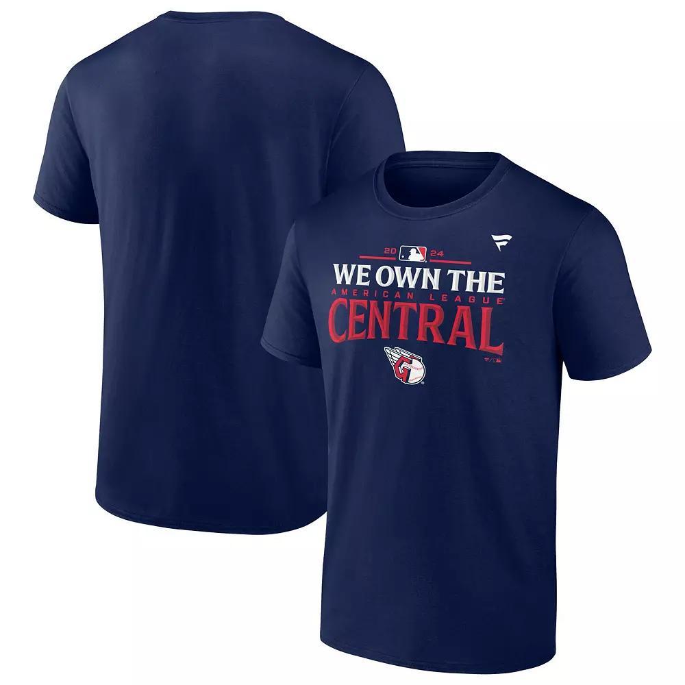 Men's Fanatics Navy Cleveland Guardians 2024 AL Central Division Champions Locker Room T-Shirt, Size: Medium, Grd Blue Product Image
