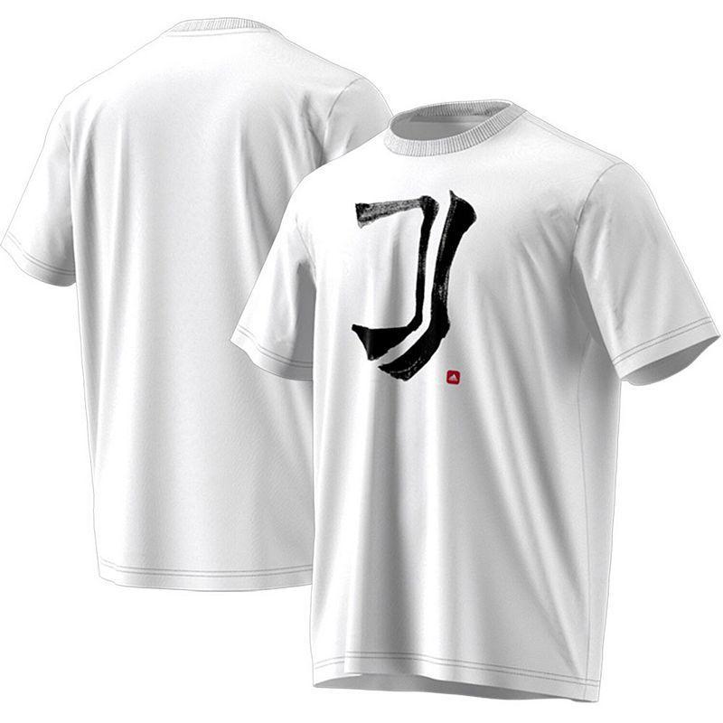 Mens adidas White Juventus Chinese Calligraphy T-Shirt Product Image