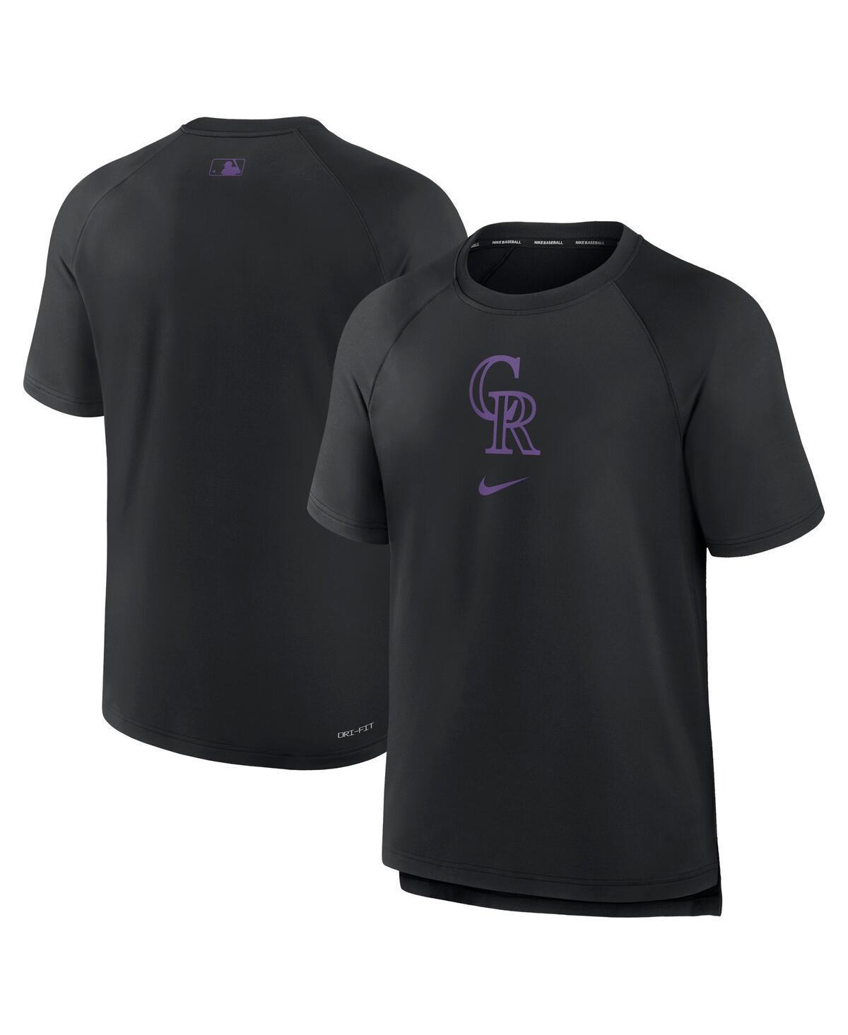 Nike Mens Black Colorado Rockies Authentic Collection Pregame Raglan Performance T-Shirt Product Image