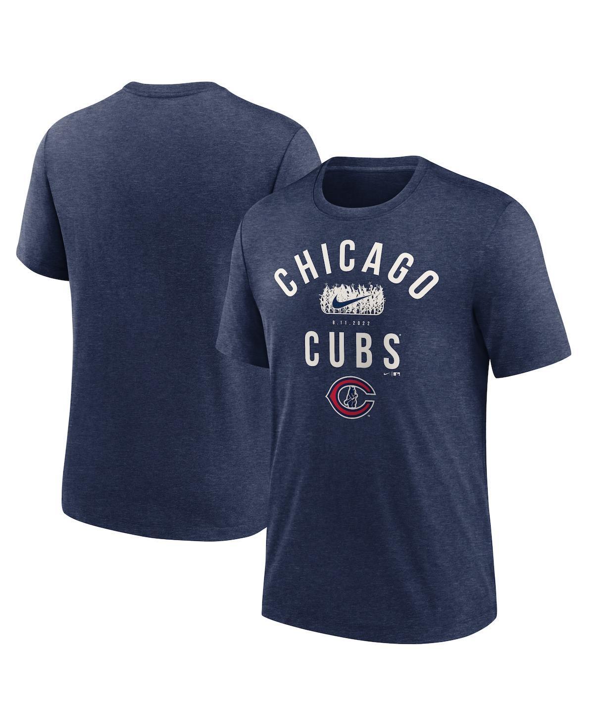 Mens Nike Heather Chicago Cubs 2022 Field of Dreams Lockup Tri-Blend T-Shirt Blue Product Image