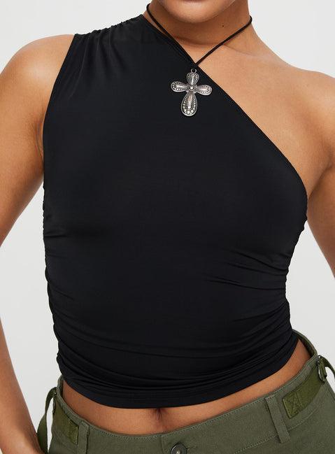 Annem One Shoulder Top Black Product Image
