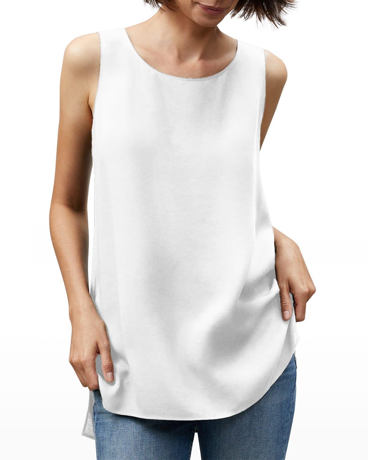 Ruthie Sleeveless High-Low Hem Silk Blouse Product Image