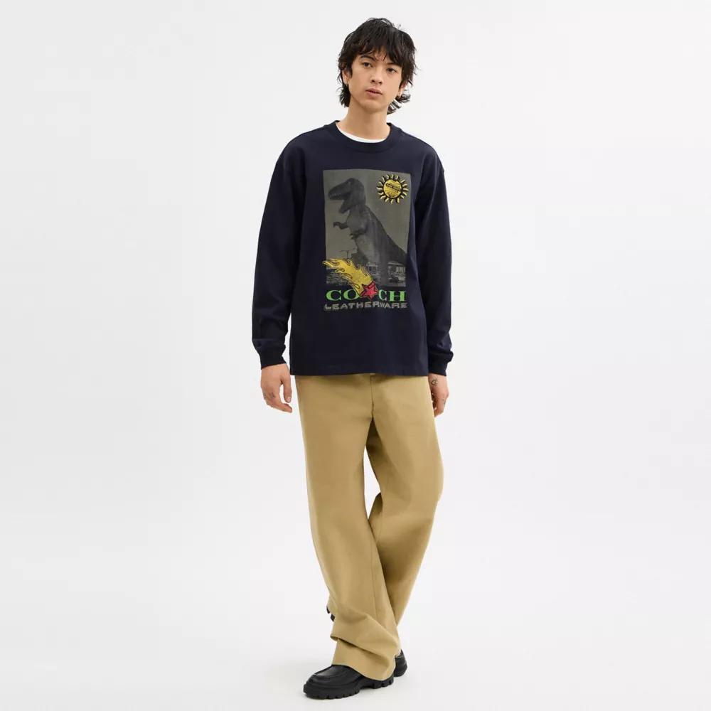 Collage Long Sleeve Relaxed T Shirt In Organic Cotton Product Image