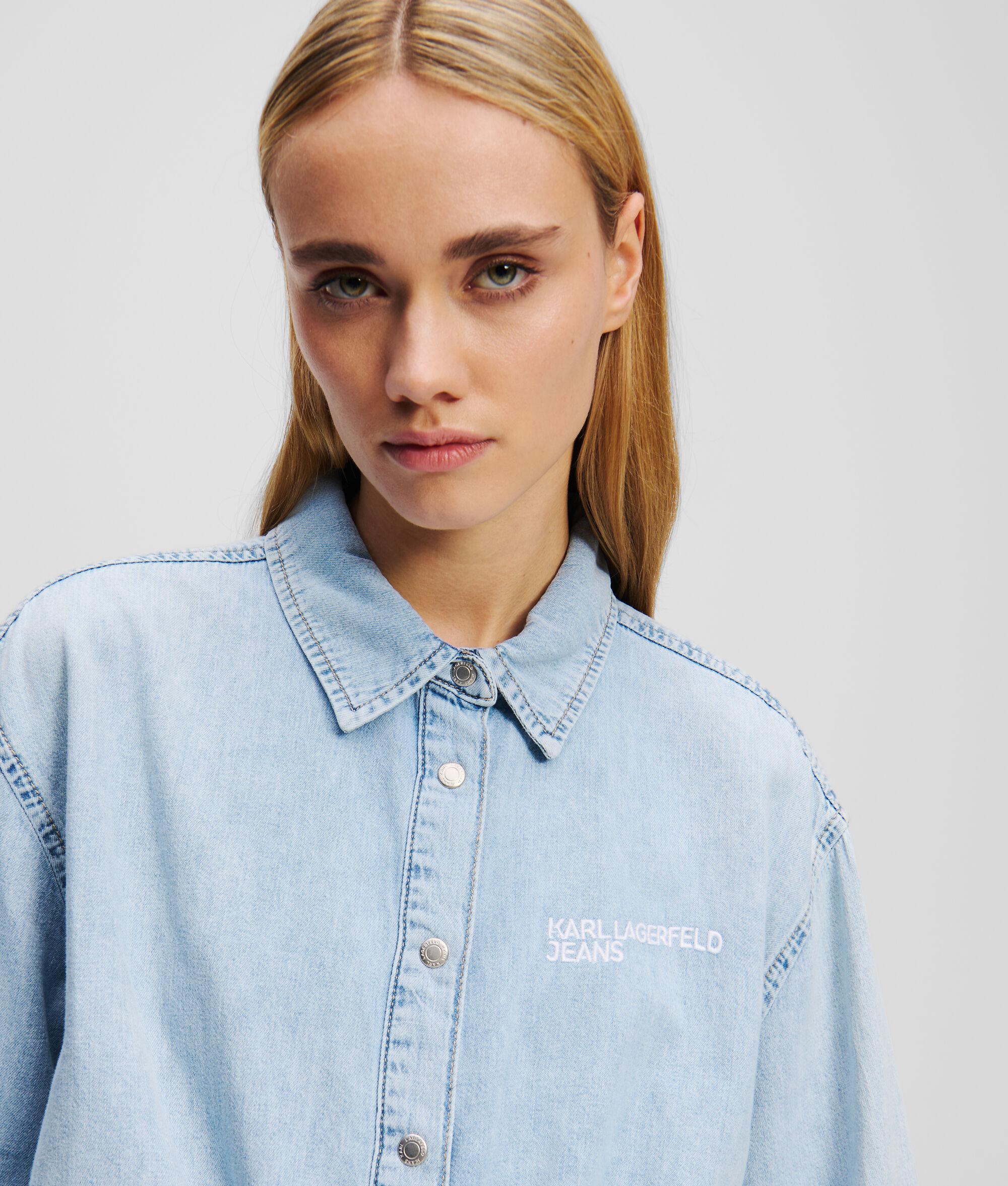 TIE-FRONT DENIM SHIRT Product Image