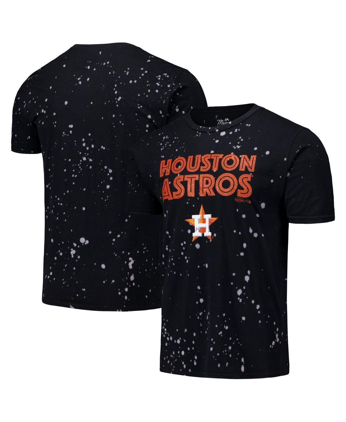 Majestic Mens Black Houston Astros Splatter T-Shirt - Black, White Product Image