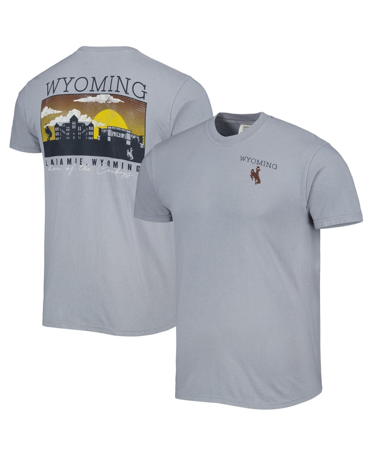 Mens Gray Wyoming Cowboys Campus Scenery Comfort Color T-Shirt Product Image