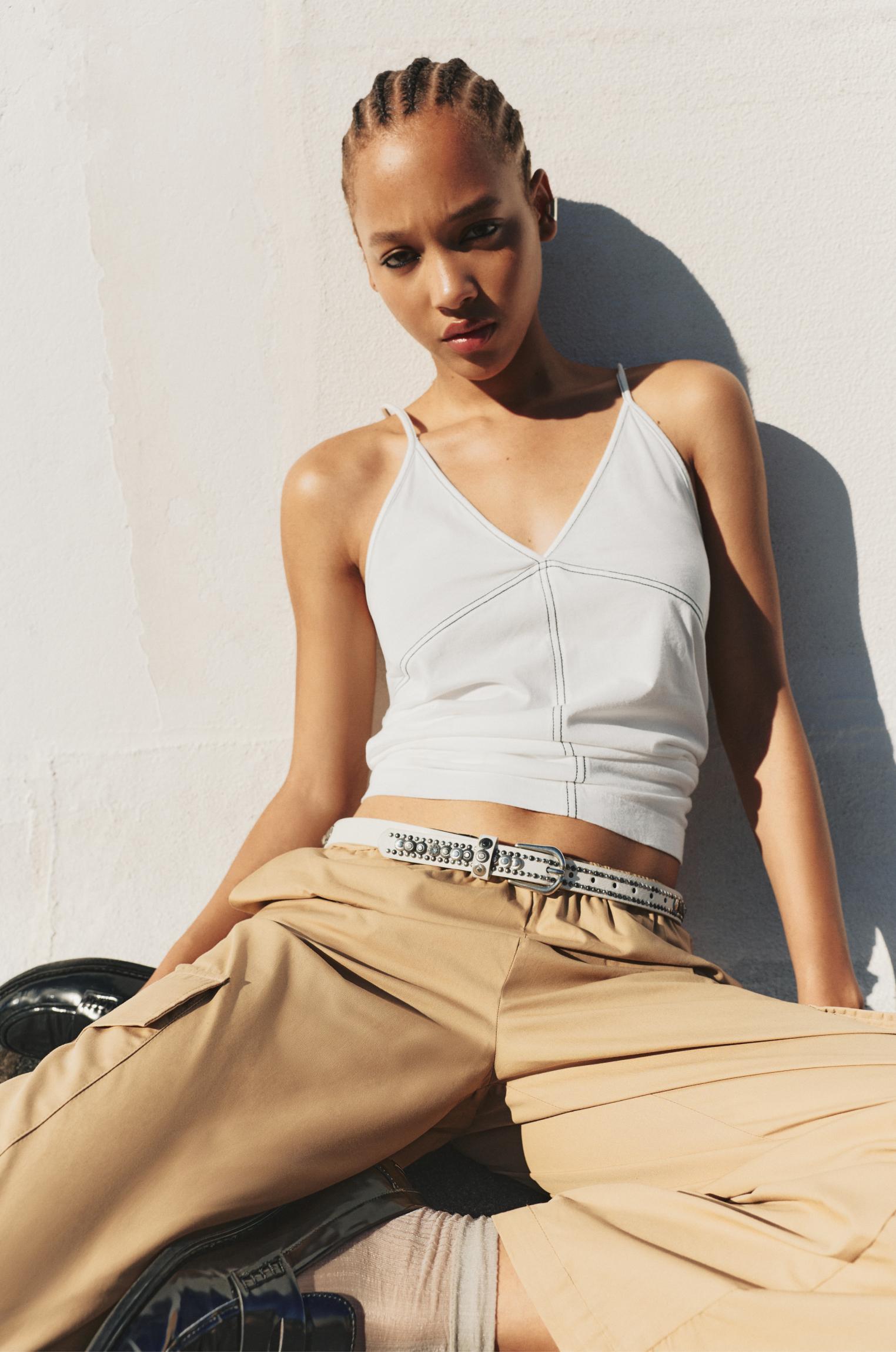 Topstitch Strappy Top Product Image