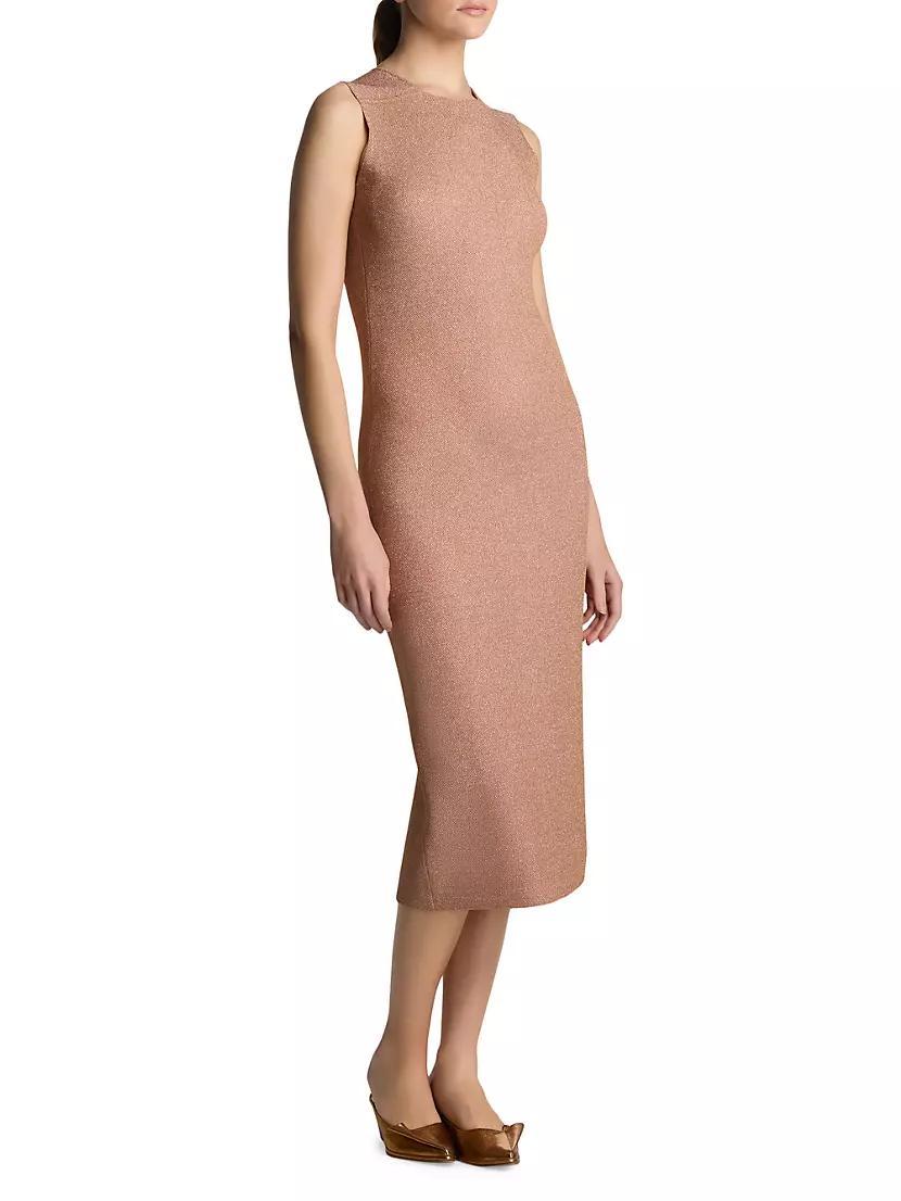 Lurex Piqué Sleeveless Midi-Dress Product Image