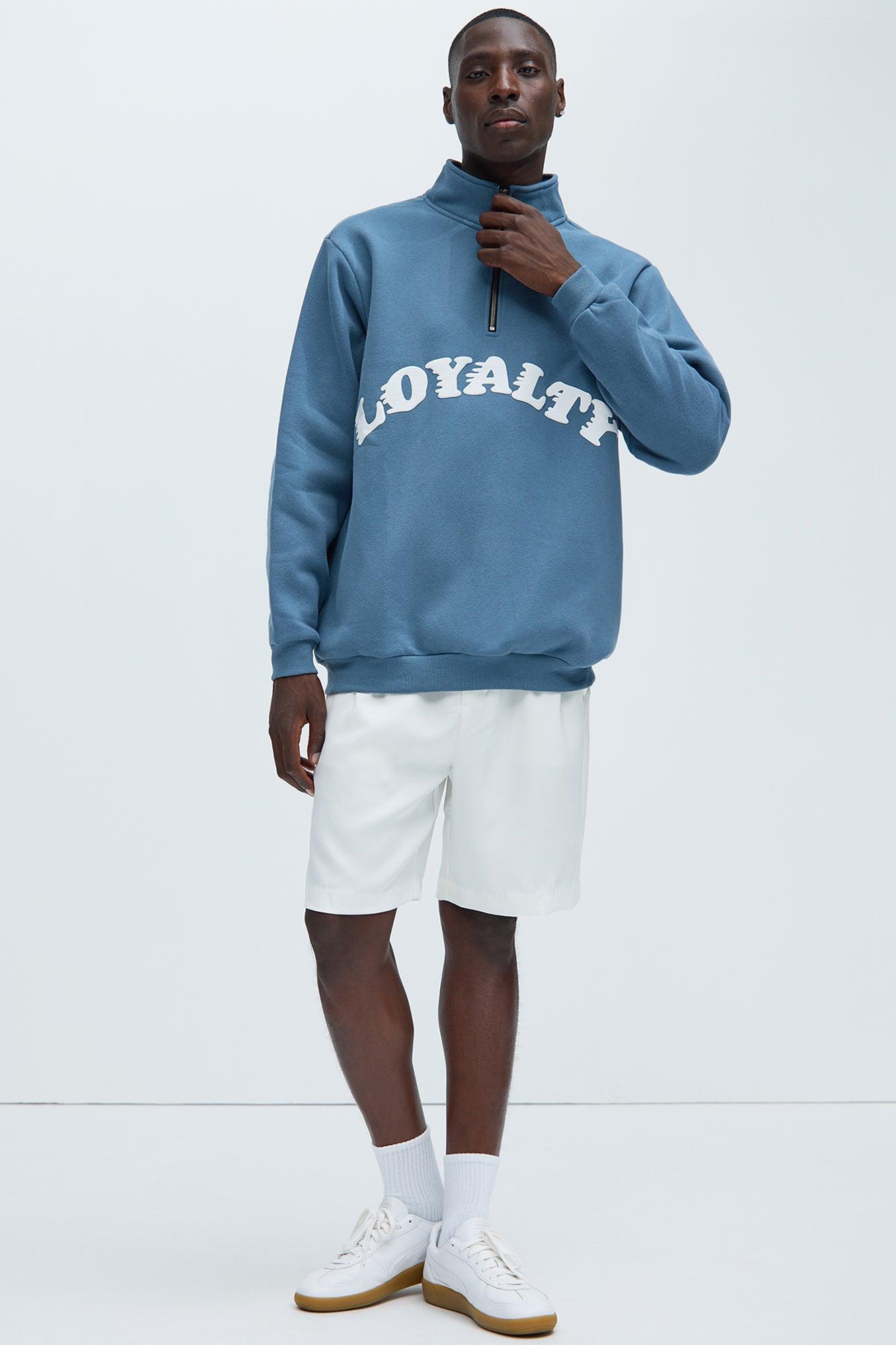 Loyalty Quarter Zip Sweatshirt - Blue Product Image