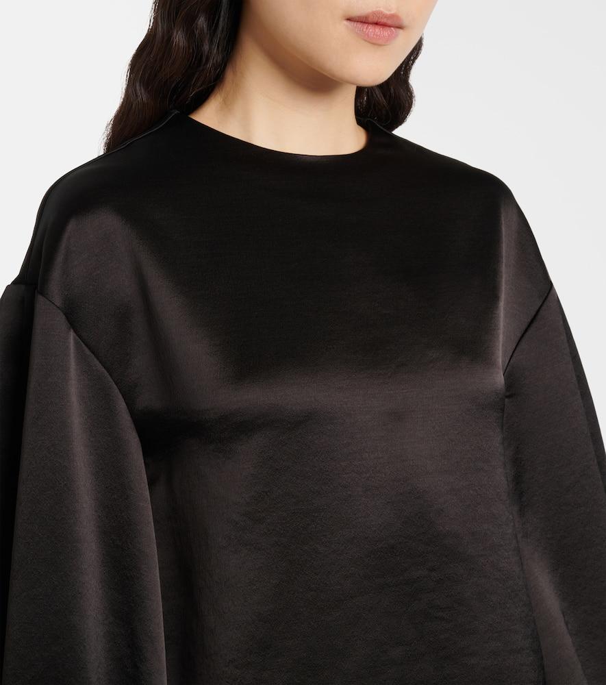 JW ANDERSON Twisted Sleeve Satin Top In Black Product Image