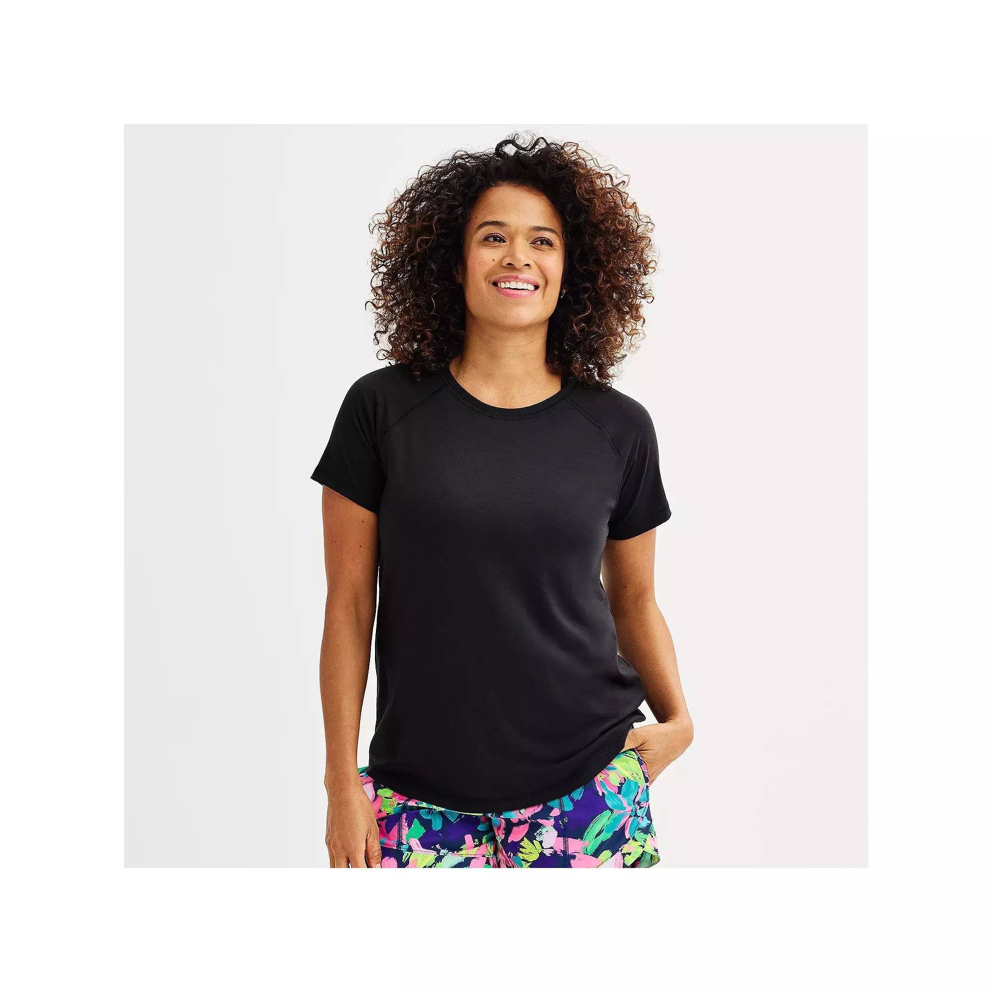 Women's Tek Gear® Core Raglan Tee, Size: Large, Mineral Black Product Image