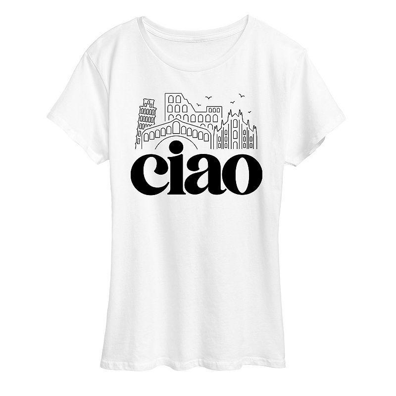 Missy Plus Size Ciao Italy Landmarks Graphic Tee, Womens Product Image