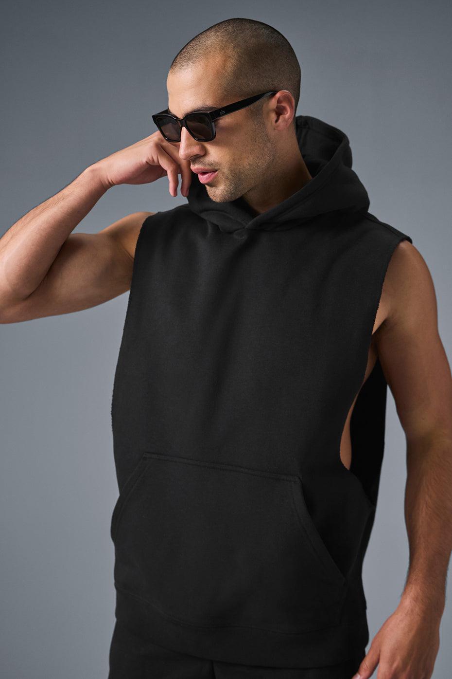 Renown Sleeveless Hoodie - Black Male Product Image