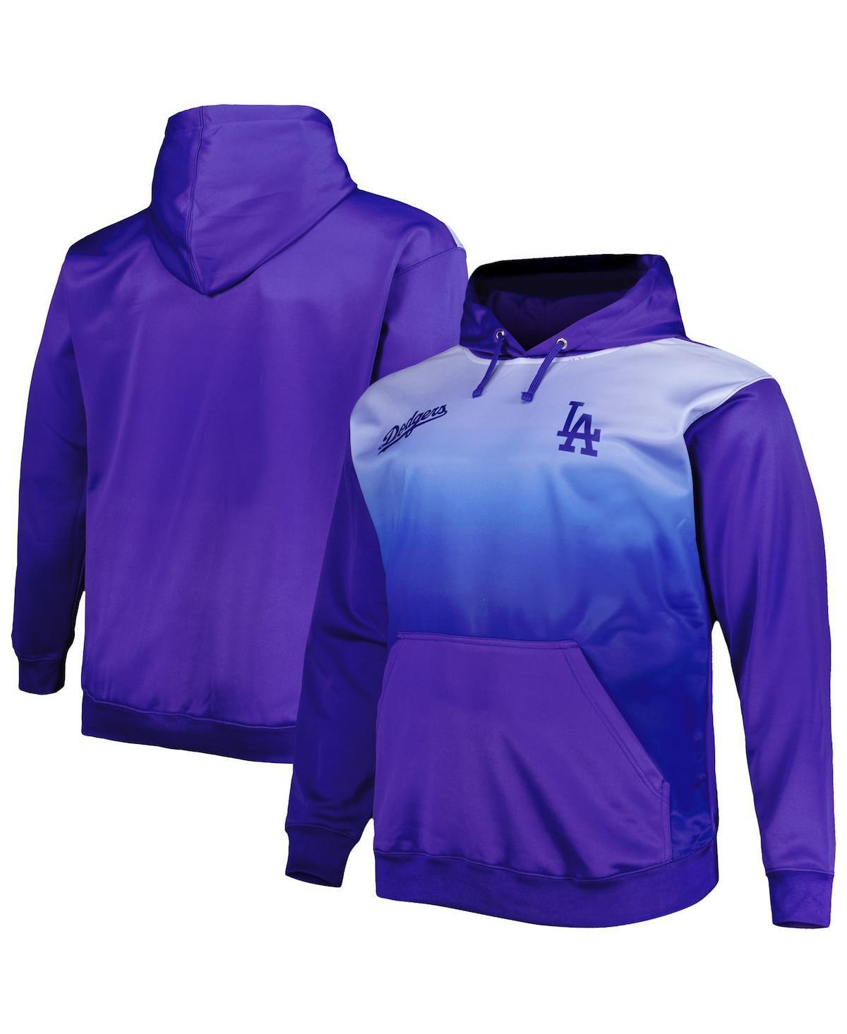 Mens Royal Los Angeles Dodgers Fade Sublimated Fleece Pullover Hoodie Product Image