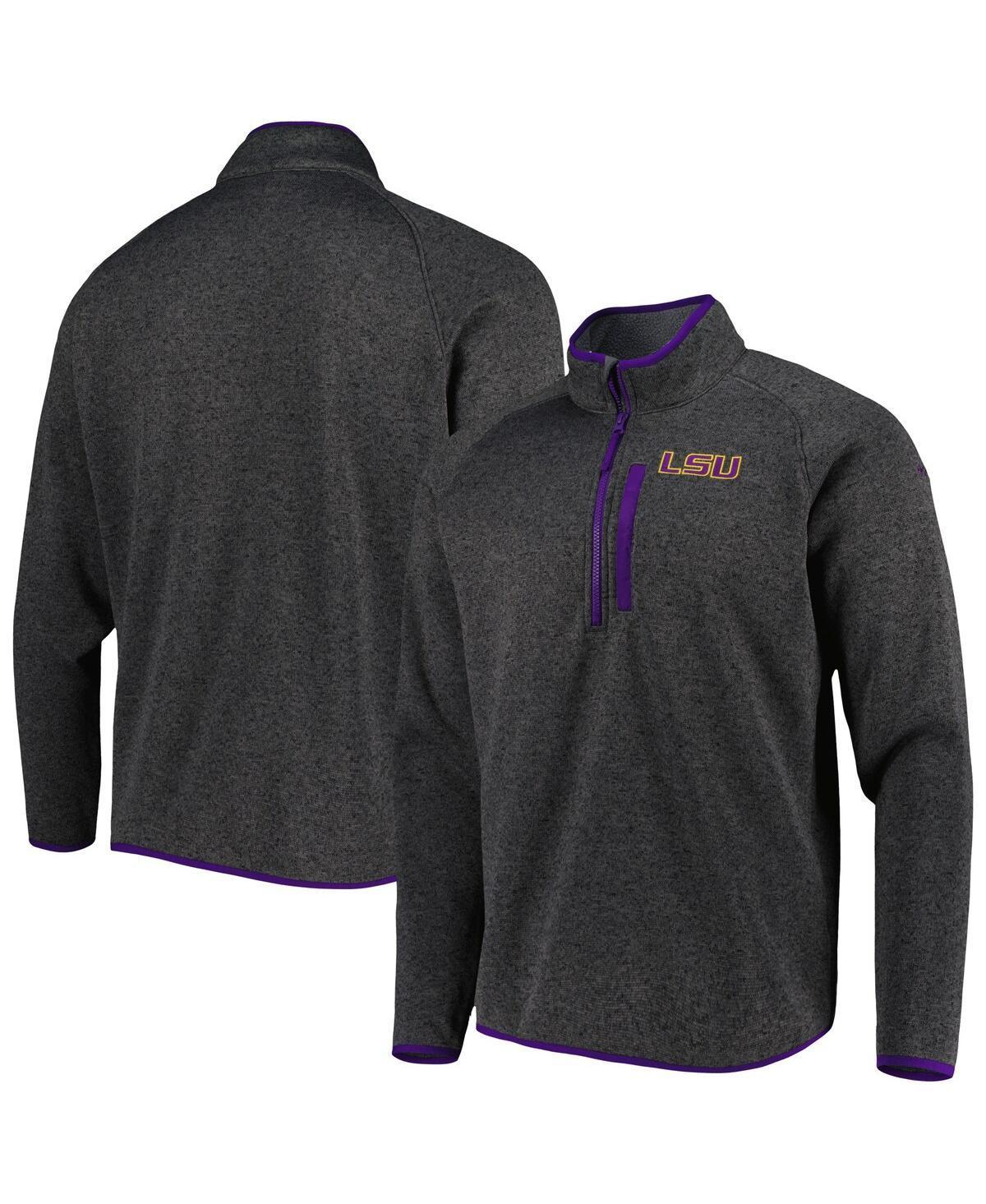 Mens Columbia Charcoal LSU Tigers Canyon Point Omni-Shield Raglan Half-Zip Top Product Image