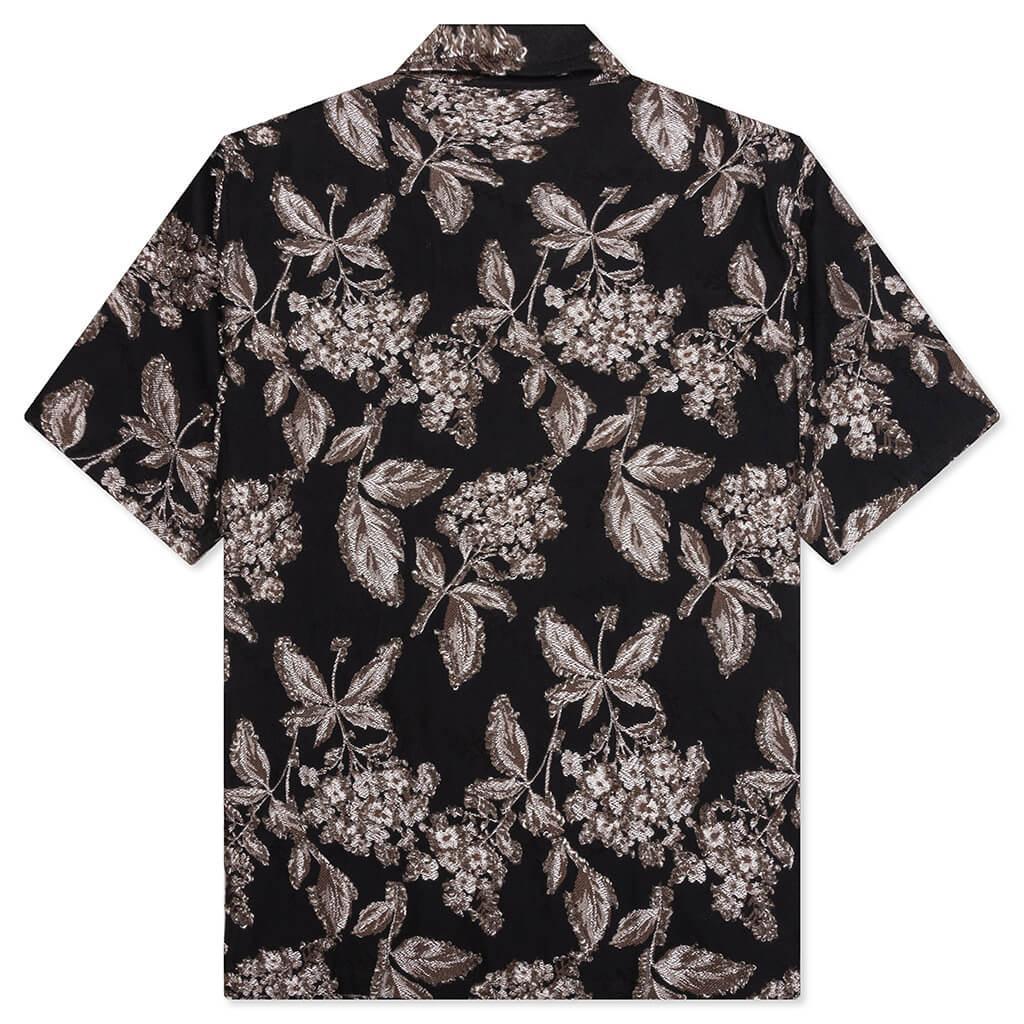 Flower Cut Cabana Shirt - Black Male Product Image