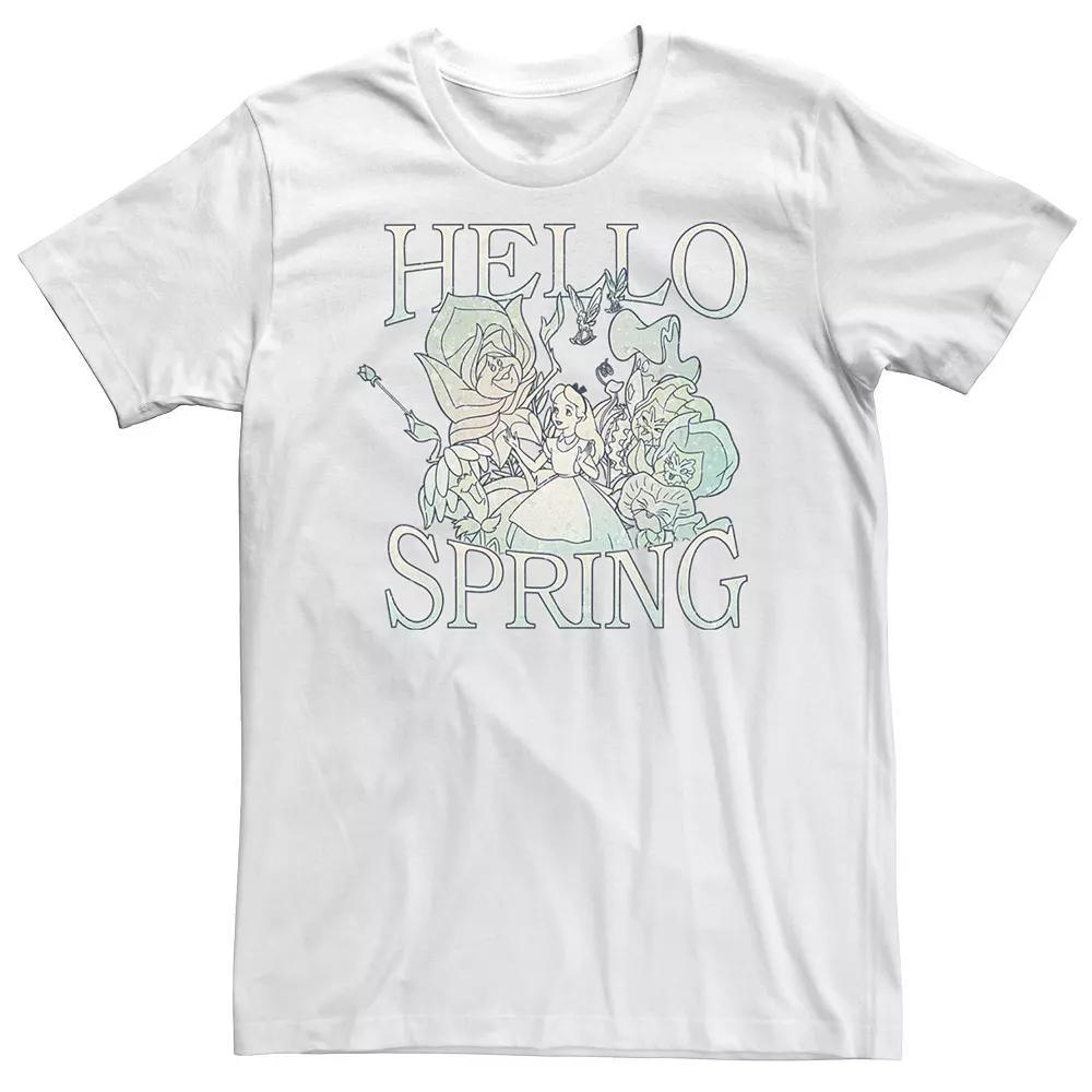Big & Tall Disney Alice In Wonderland Hello Spring Tee, Men's, Size: 5XL, White Product Image