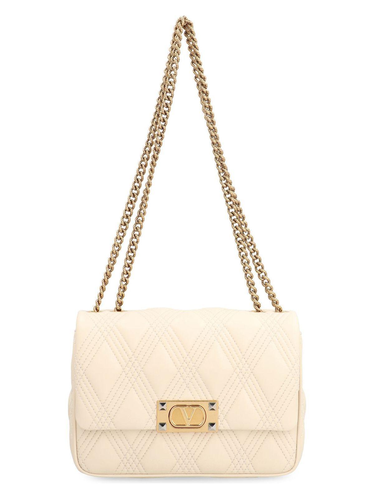 VALENTINO GARAVANI Women's  - Quiltie 67 Leather Shoulder Bag In Ivory Product Image