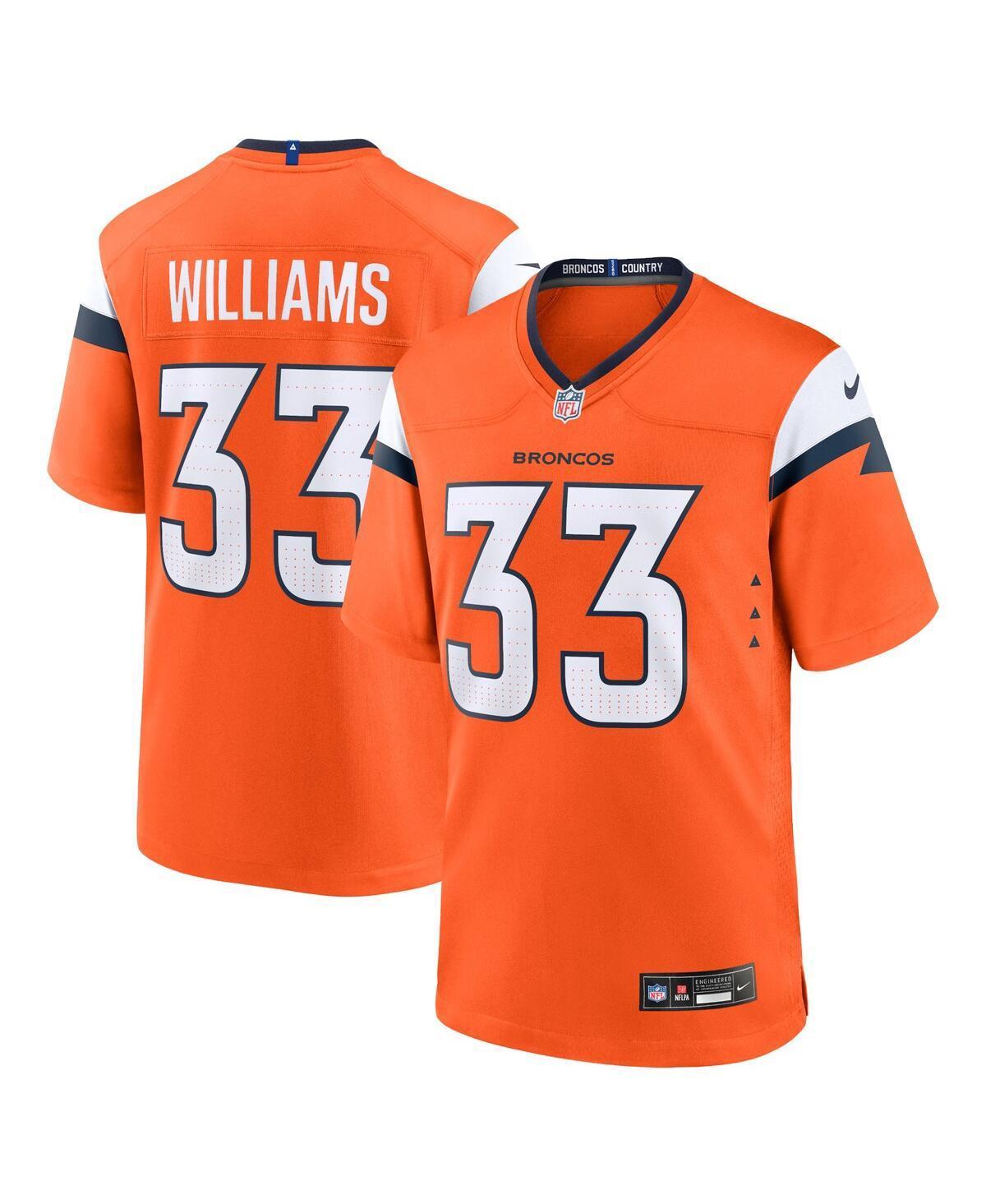 Men's Nike Javonte Williams Orange Denver Broncos Mile High Collection Game Jersey, Size: Small Product Image