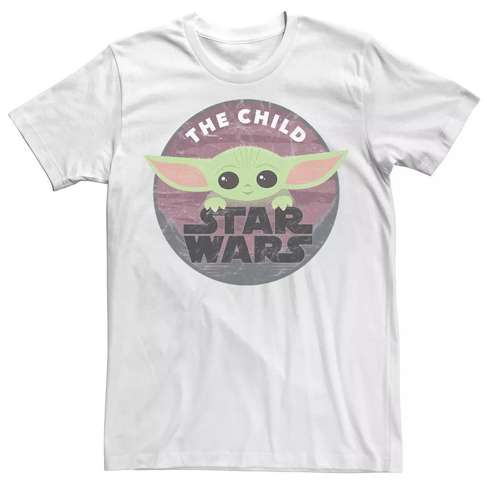 Men's Star Wars: The Mandalorian The Child Cute Circle Portrait Tee, Size: XS, White Product Image