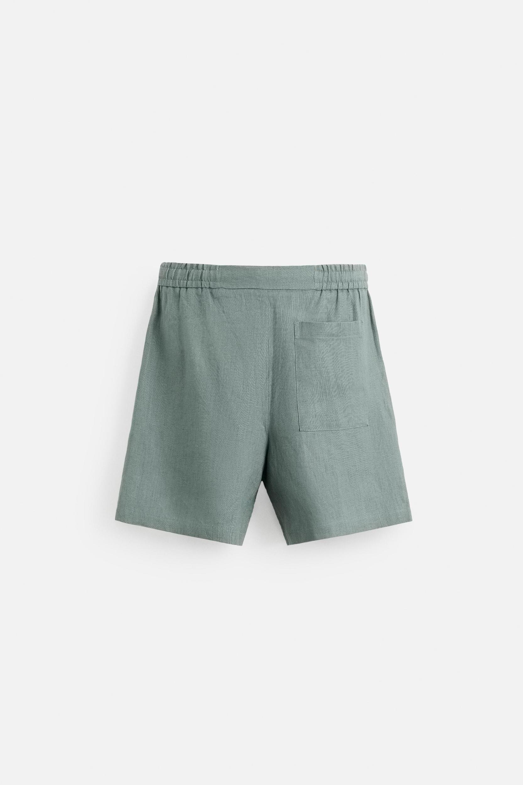 100% LINEN REGULAR FIT SHORTS Product Image