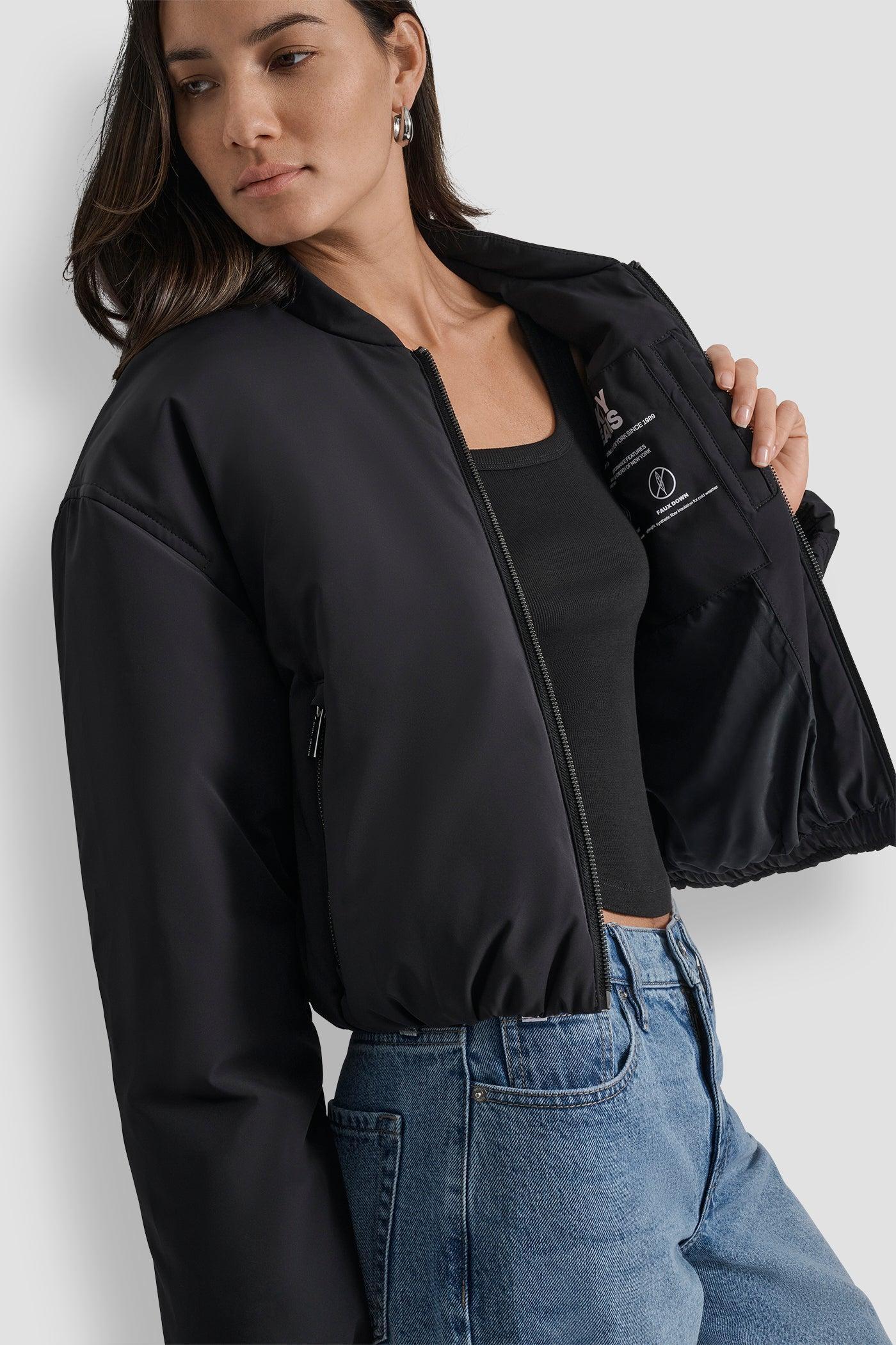 MATTE NYLON BOMBER STYLE JACKET Product Image