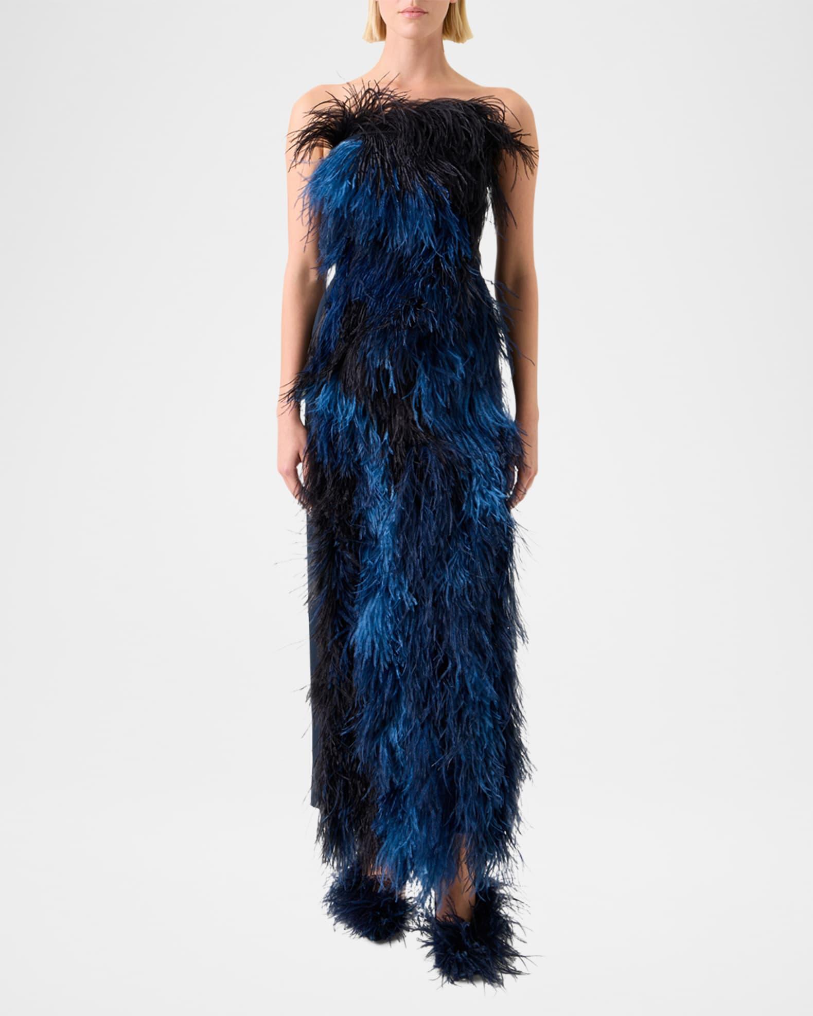 Strapless Ostrich Feather Gown  Product Image