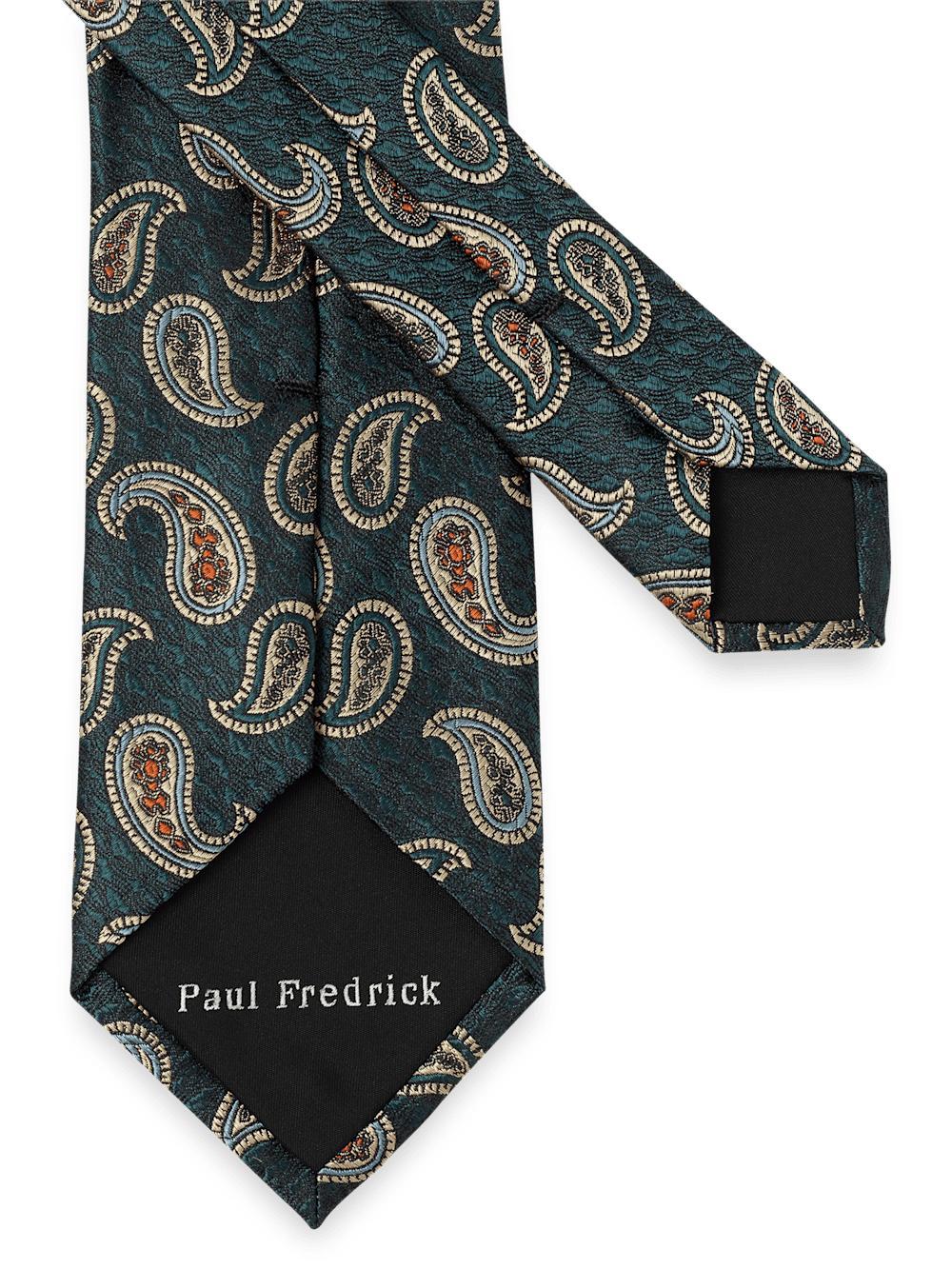 Paisley Woven Silk Tie - Green Product Image