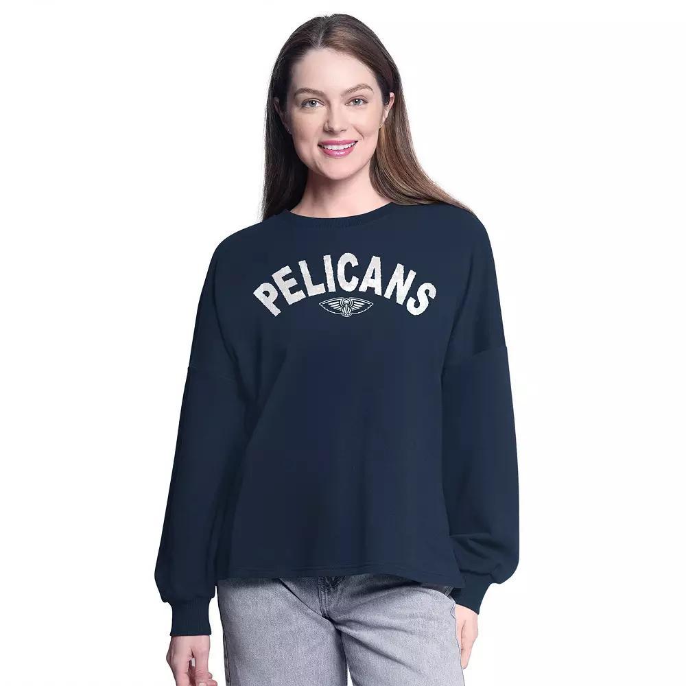 Women's G-III 4Her by Carl Banks Navy New Orleans Pelicans Athletic Pullover Sweatshirt,  Product Image
