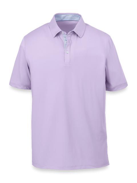 Performance Blend Three Button Polo - Light Purple Product Image