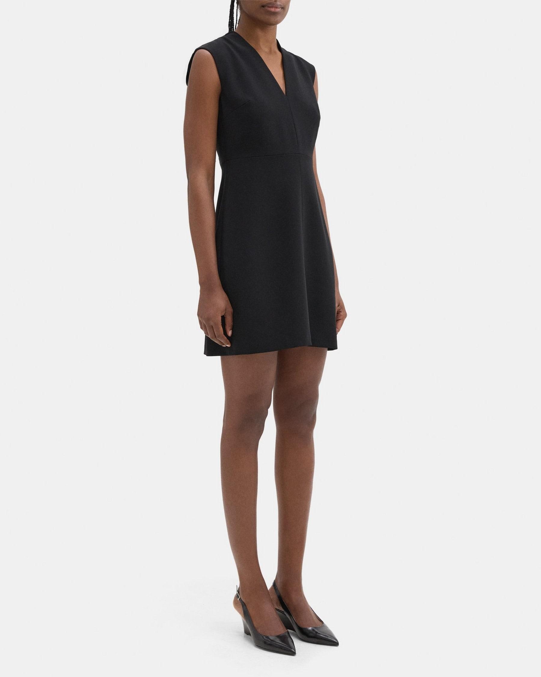 Sleeveless A-Line Dress in Crepe Product Image