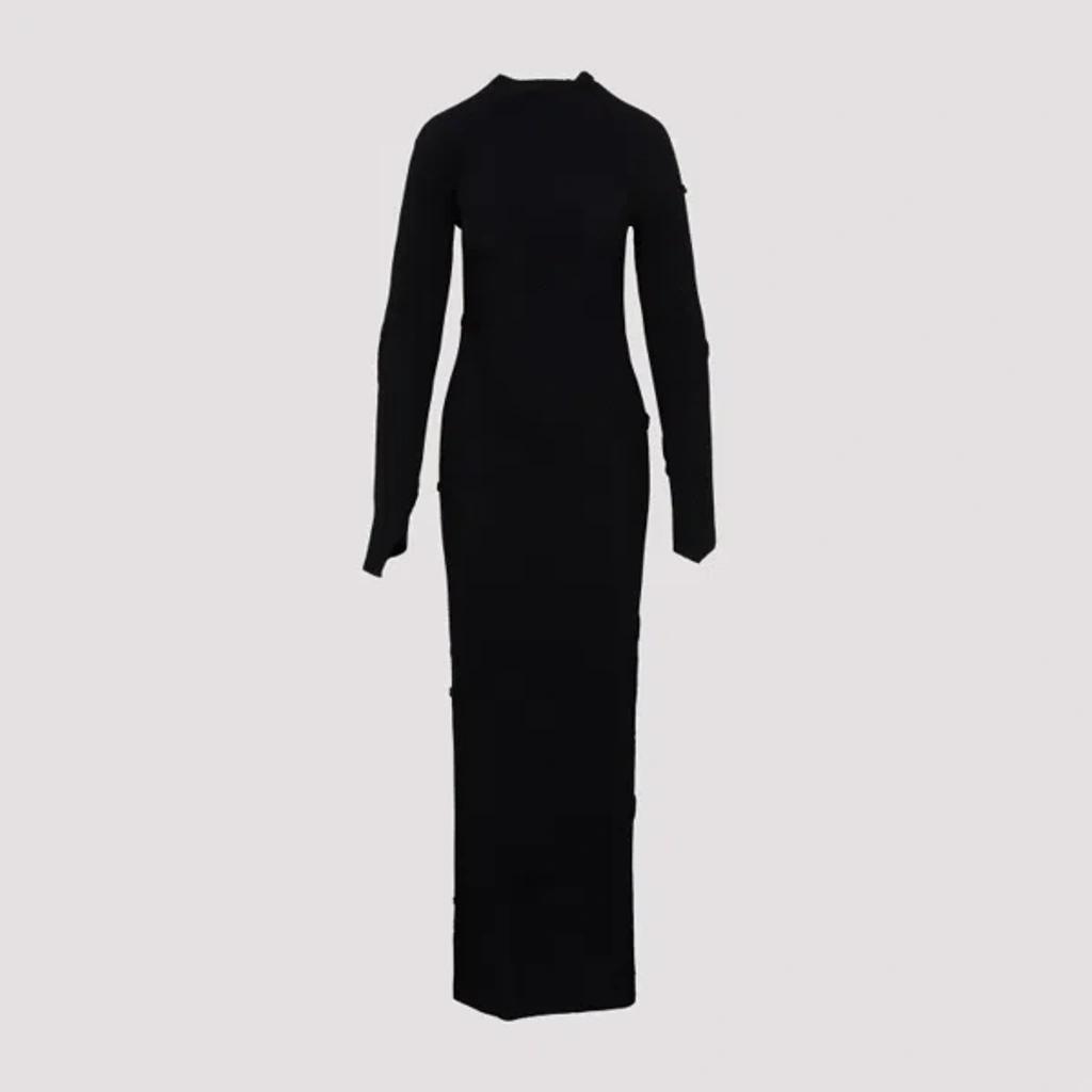 BALENCIAGA Spiral Black Viscose Maxi Dress Product Image