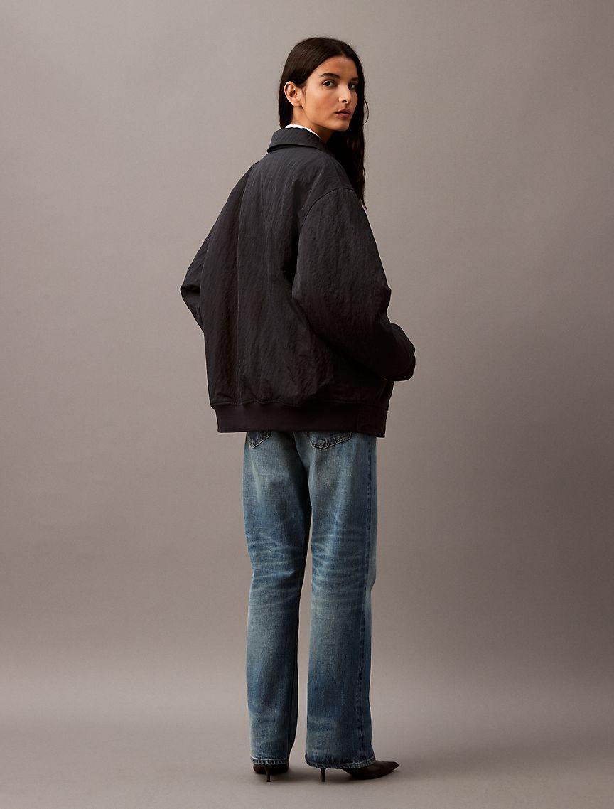 Crushed Nylon Bomber Jacket Product Image